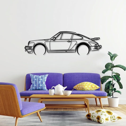 911 Turbo (930), Detailed Silhouette Metal Wall Art