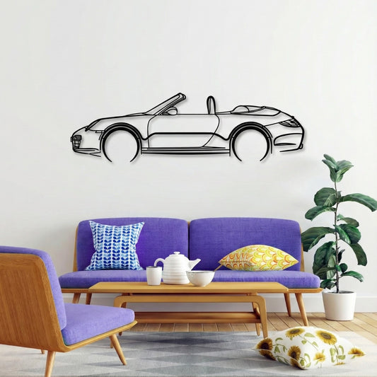 Carrera S Cabriolet ( 996 ), Detailed Silhouette Metal Wall Art
